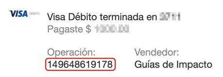 Ejemplo número de operación